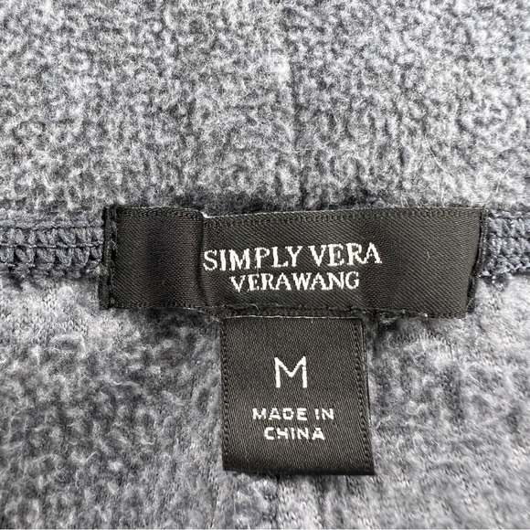 MEDIUM SIMPLY VERA VERA WANG SLATE GREY GRAY BLUE FLEECE PANTS LOUNGE SLEEP - Picture 8 of 10